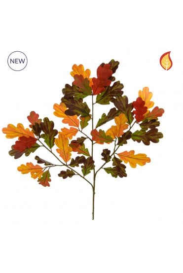 Artificial Autumn Oak Foliage Pack of 6
