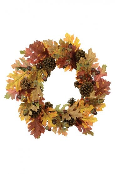 Artificial Autumnal Oak Wreath