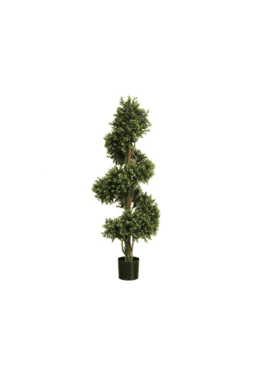 Artificial Boxwood Spiral With Wooden Trunk