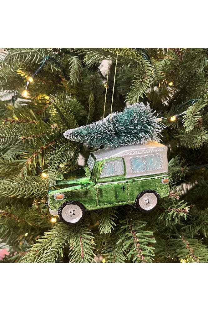 Artificial Christmas Tree Decoration - Land Rover Green