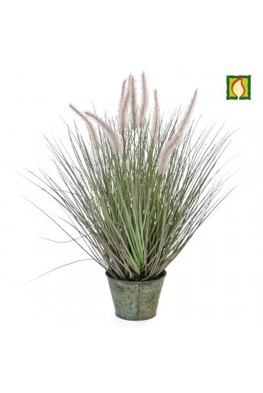 Artificial Dog's Tail Grass Arrangement - Tin Base
