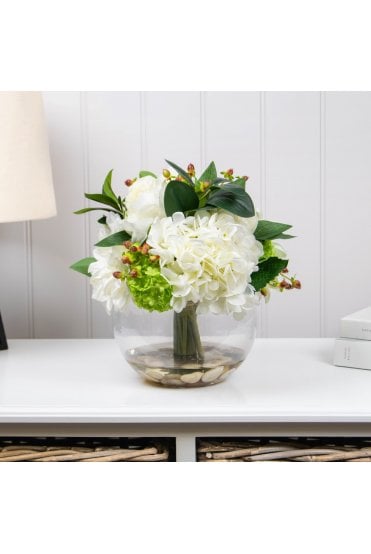 Artificial Hydrangea and Peony in vase