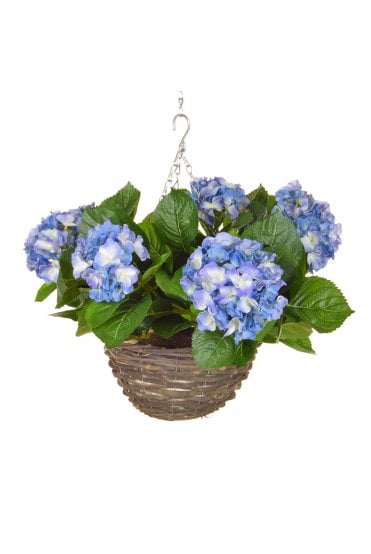 Artificial Hydrangea Basket Blue