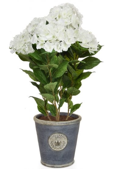 Artificial Hydrangea Display in a Grey Pot