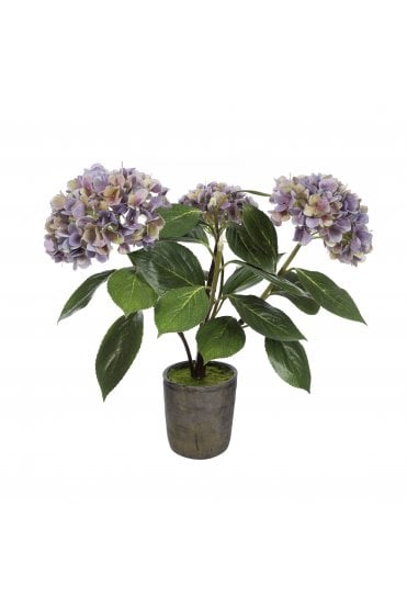 Artificial Potted Hydrangea - Antique Purple