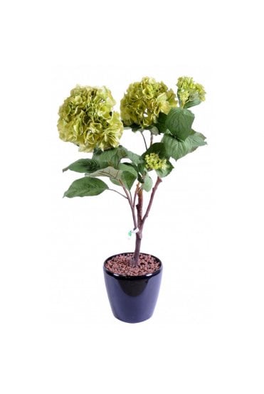 Artificial Hydrangea Plant 82cm Lime