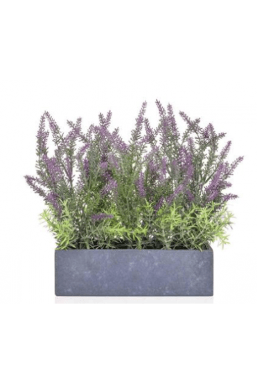 Artificial Lavender in Slate Effect Trough