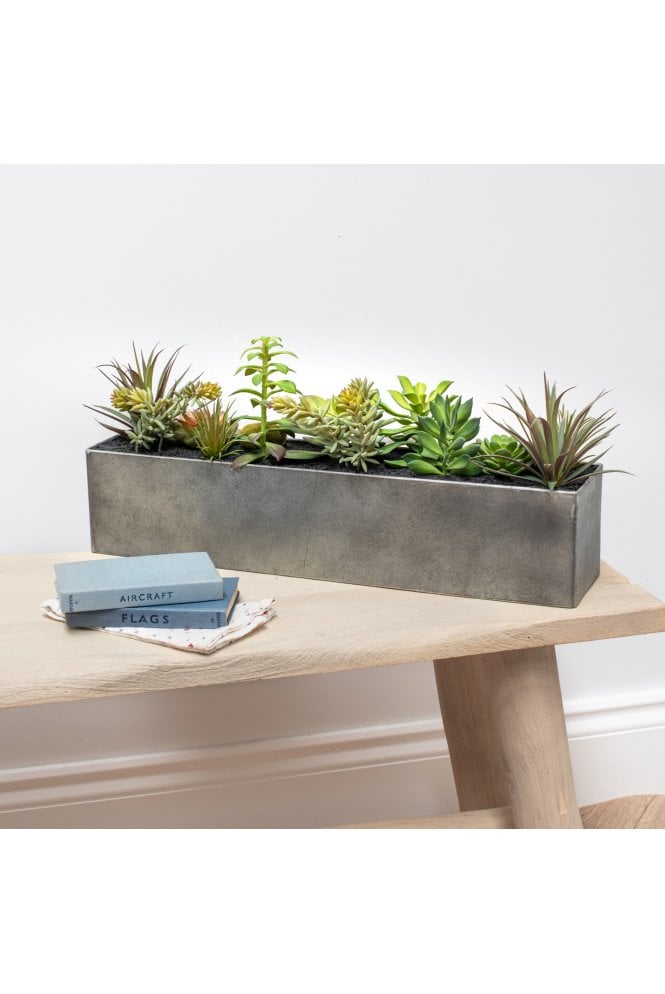 Artificial Mixed Succulent Trough 50cm