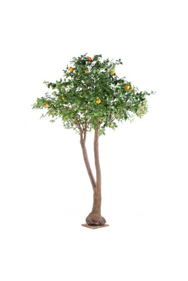 Artificial Orange Double Trunk Tree
