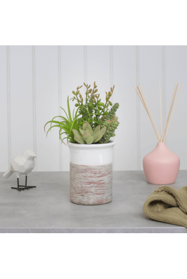 Artificial Succulent Arrangement in Aged pot