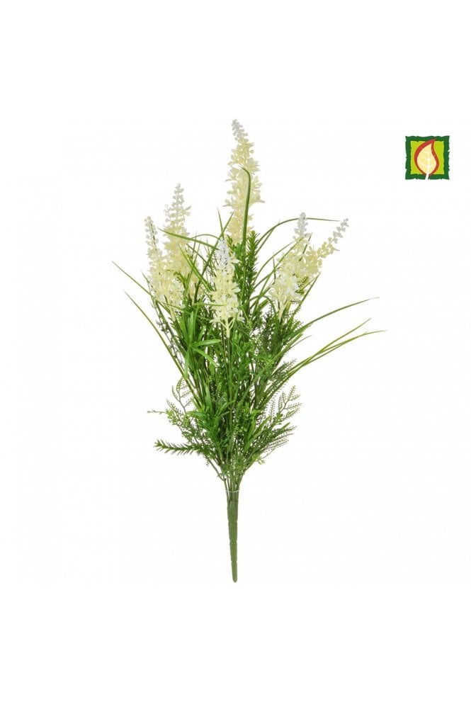 Artificial Flame Retardant Flowering Plant White or Purple - Pack of 6