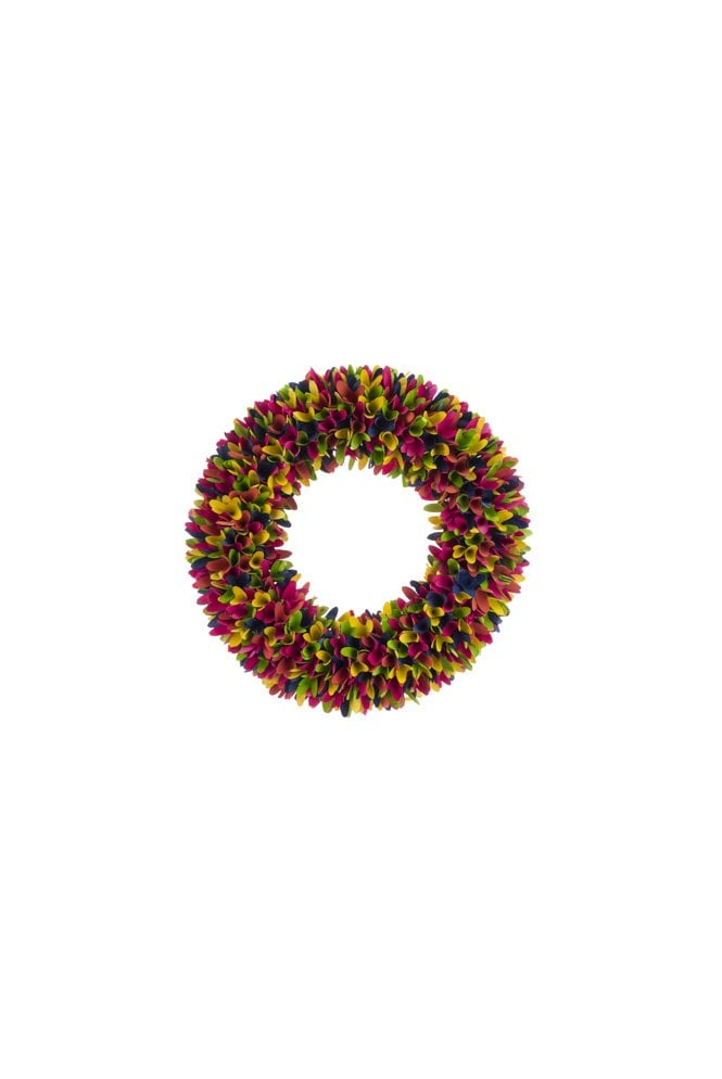 Colourful Wood Chip Wreath