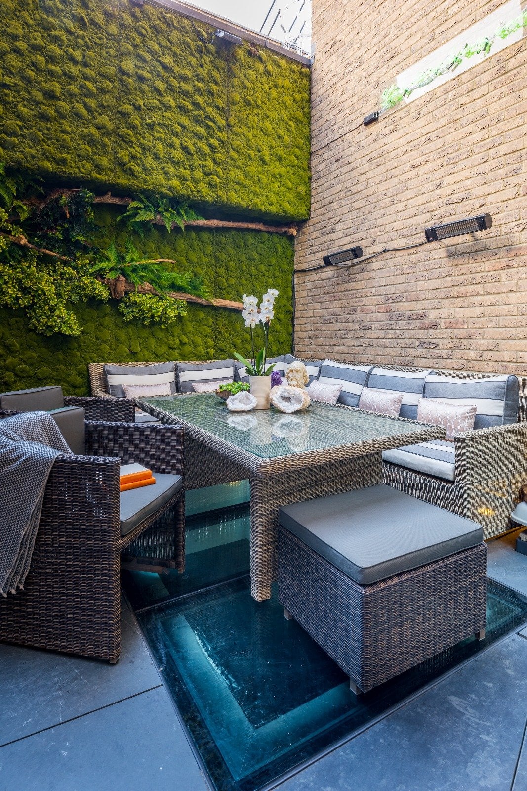 Artificial Moss Sheet with manzanita timber and plants.