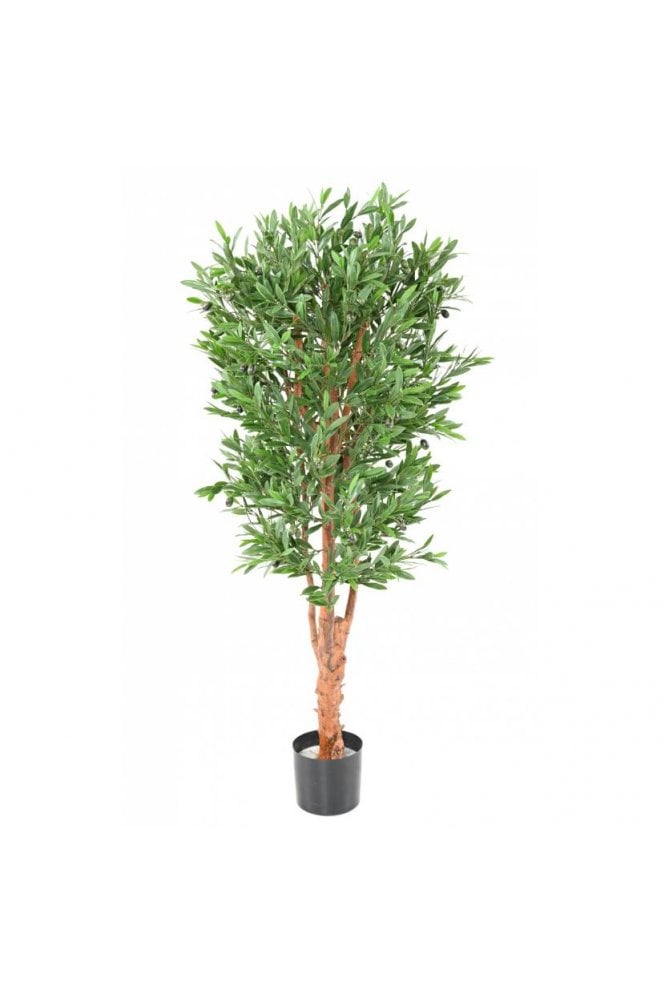 Green Artificial Olive Tree with Gnarled Shaft