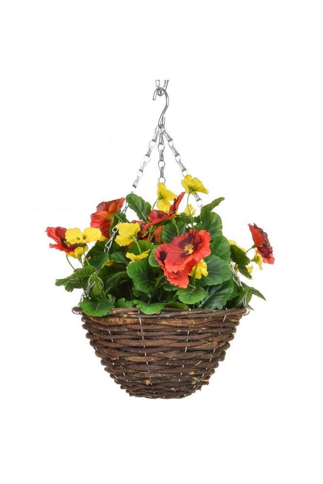 Artificial Black Orange and Yellow Hanging Basket 40cm
