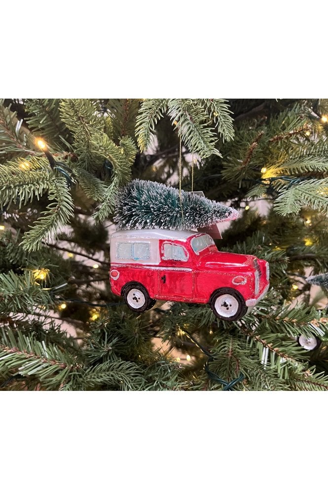 Artificial Christmas Tree Decoration - Land Rover Red
