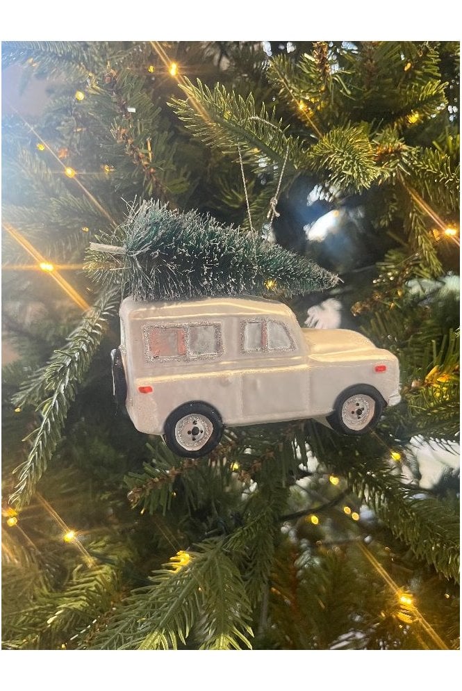 Artificial Christmas Tree Decoration - Land Rover White