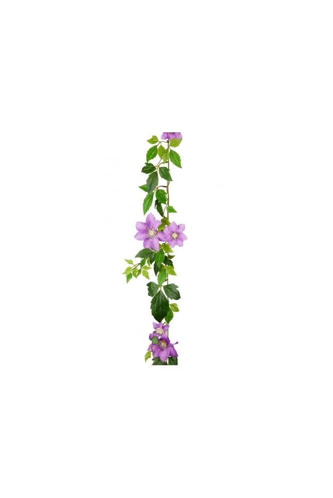 Artificial Clematis Garland Light Purple