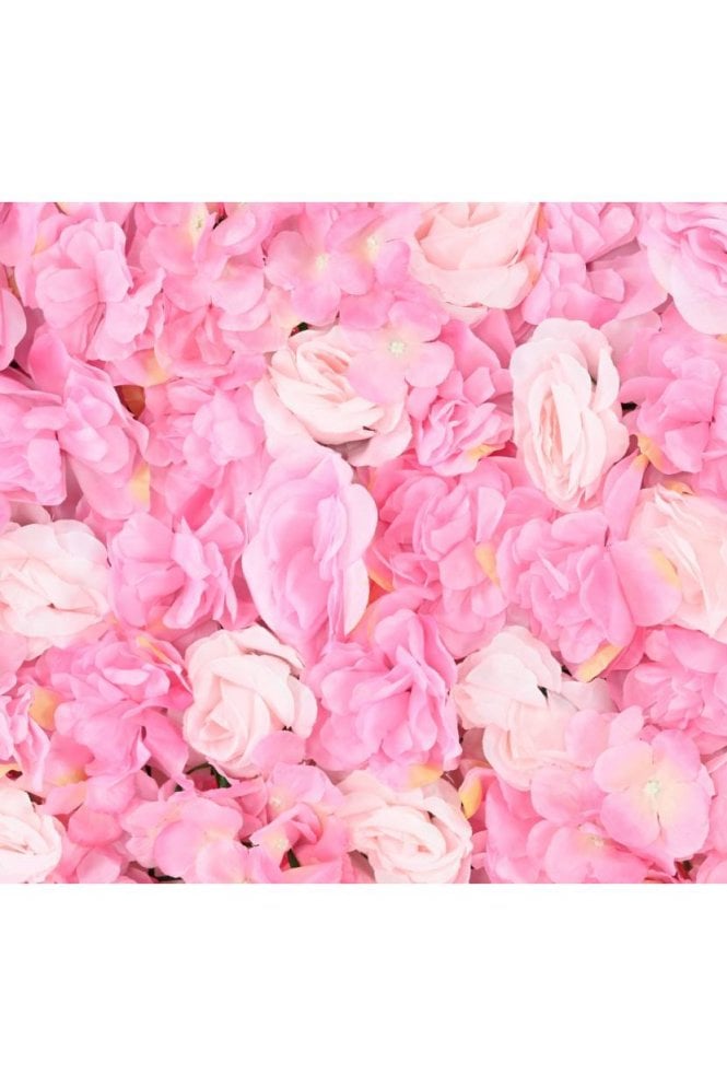 Artificial Hydrangea and Rose Wall Panel Pink