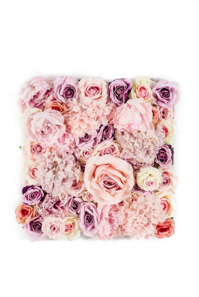 Artificial Hydrangea and Rose Wall Panel Pale Tones