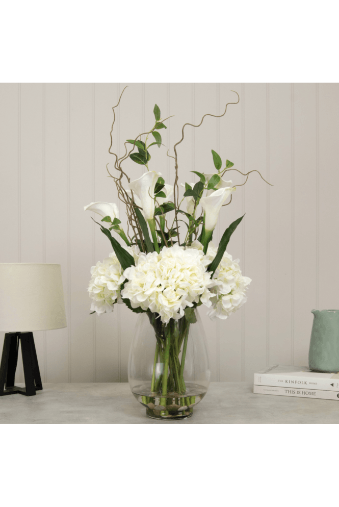 Artificial Hydrangea White in Vase 84cm