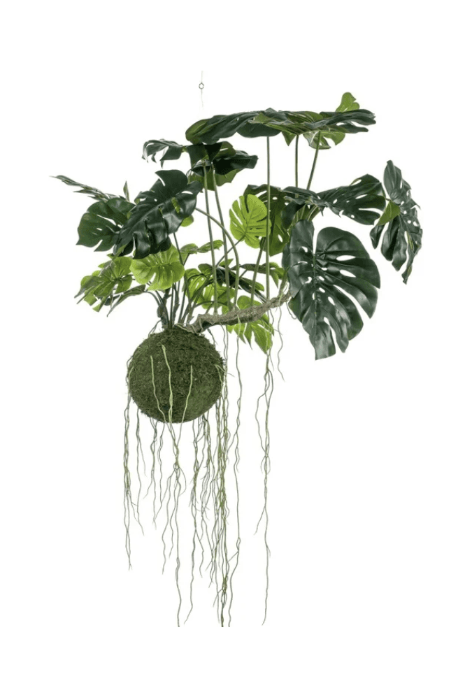 Artificial Monstera Hanging Moss Ball