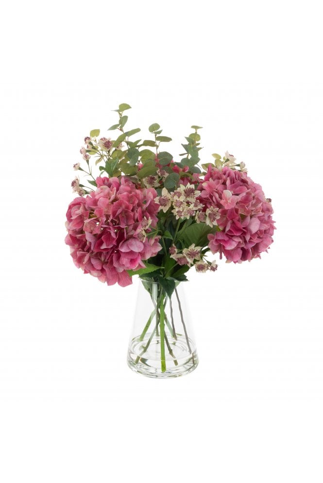 Artificial Hydrangea & Astrantia Arrangement Pink