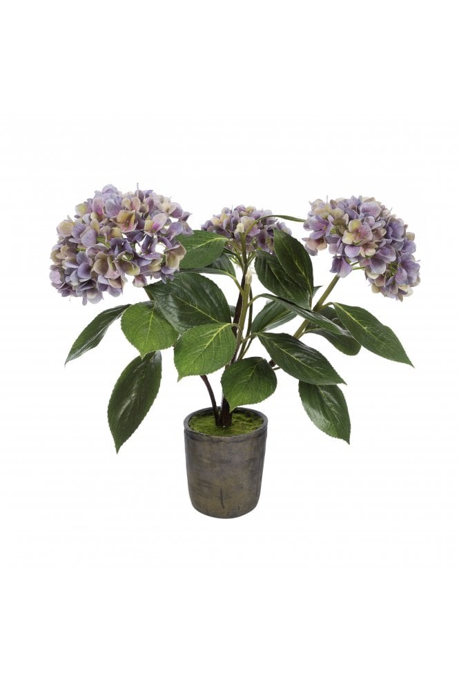 Artificial Hydrangea in Pot - Antique Purple