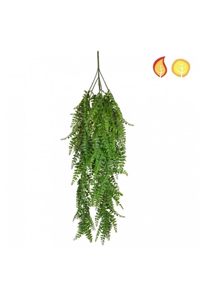 Artificial Hanging Fern - Flame Retardant and UV Resistant Pack of 6