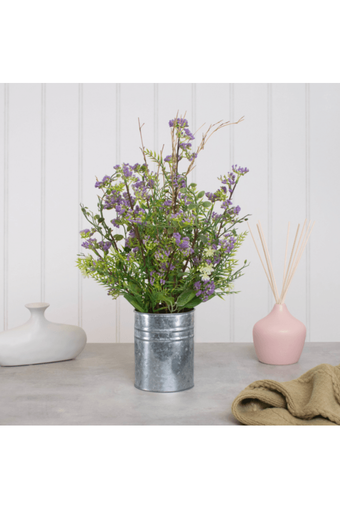 Artificial Floral Display in Tin Base